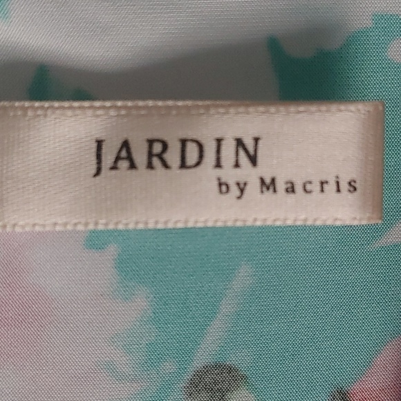 Floral Sleeveless Top Women's Medium In Vibrant Turquoise - Picture 2 of 4